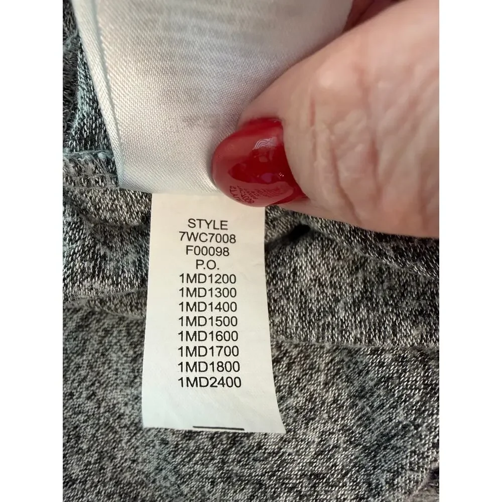 Lucky Brand Gray Heather Crew Neck Sweater XS Split Hem Marled Knit 7WC7008